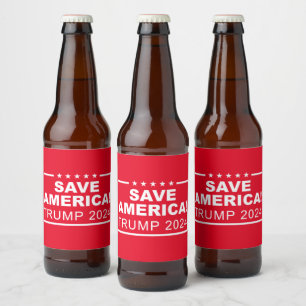 Rótulo Para Garrafa De Cerveja Save America Trump 2024