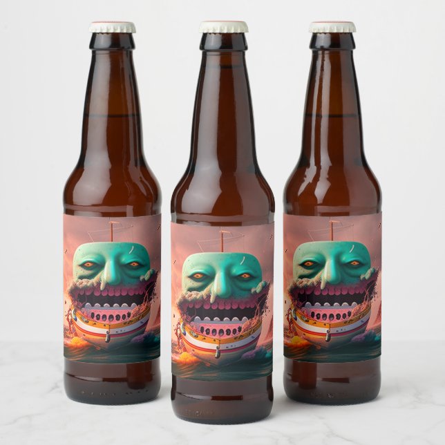 Rótulo Para Garrafa De Cerveja Scary Boat (Garrafas)