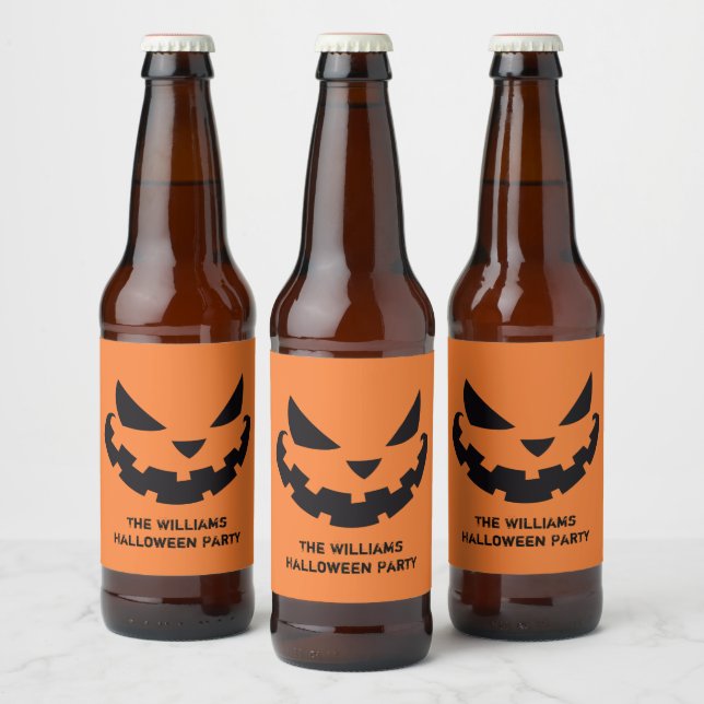 Rótulo Para Garrafa De Cerveja Scary Jack O Lanterna Festa Personalizada do Dia d (Garrafas)
