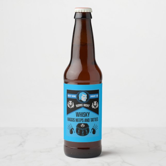 Rótulo Para Garrafa De Cerveja Scottish Burns Night Super (Frente)