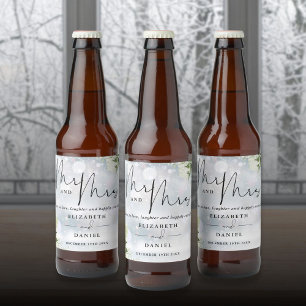 Rótulo Para Garrafa De Cerveja Senhor e Senhora Cheers Ao Amor Casamento de Inver