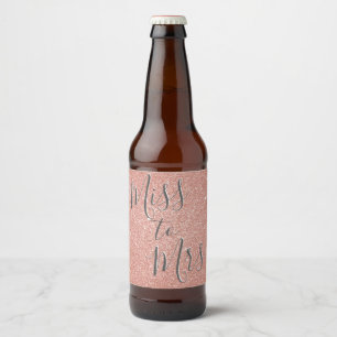 Rótulo Para Garrafa De Cerveja Senhorita à Sra. faísca Dourado cor-de-rosa do