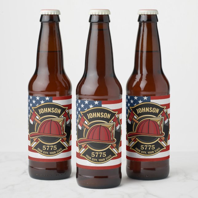 Rótulo Para Garrafa De Cerveja Serviço de Emergência contra Fogo de Bombeiros - E (Garrafas)