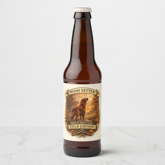 Rótulo Para Garrafa De Cerveja Setter Irlandês (Frente)