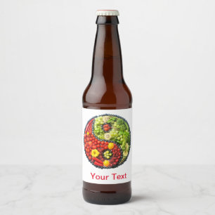 Rótulo Para Garrafa De Cerveja Símbolo de yang do yin do amor das frutas e