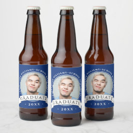 Rótulo Para Garrafa De Cerveja Simples Moderno Azul Marinho Graduação Faculdade E