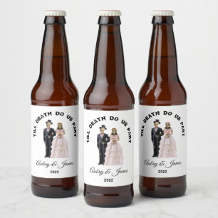 Rótulo Para Garrafa De Cerveja Skeleton Bride e Groom