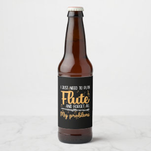 Rótulo Para Garrafa De Cerveja Só Preciso Jogar Flauta.