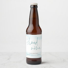 Rótulo Para Garrafa De Cerveja Sonho de Chá de panela Branco e Azul Cloud Nine