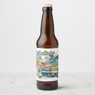 Rótulo Para Garrafa De Cerveja Sonho na Califórnia