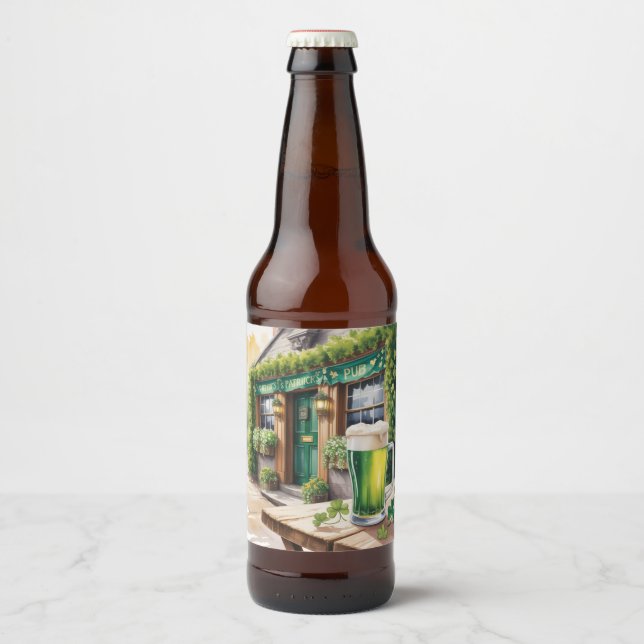 Rótulo Para Garrafa De Cerveja St Patrick’s Day Bar Pub Party (Frente)