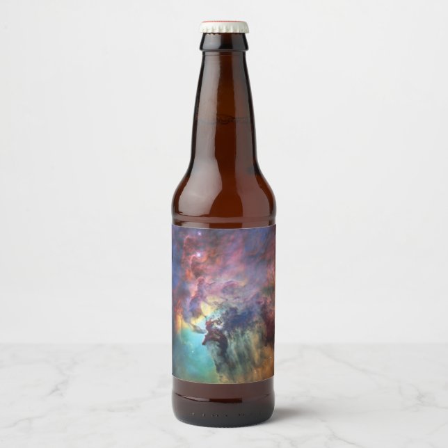 Rótulo Para Garrafa De Cerveja Stormy Seas of Lagoon Nebula em Sagitário (Frente)