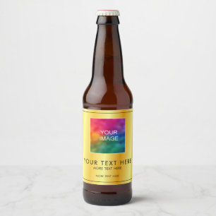 Rótulo Para Garrafa De Cerveja Sua Foto ou Logotipo de Negócios Aqui Modelo Moder