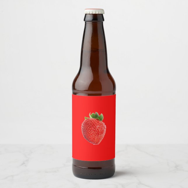 Rótulo Para Garrafa De Cerveja Summer Strawberry (Frente)