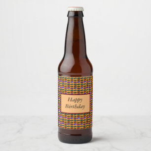 Rótulo Para Garrafa De Cerveja Tacos de Boliche de Várias Cores, Aniversário