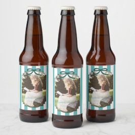 Rótulo Para Garrafa De Cerveja Teal Green Graduation