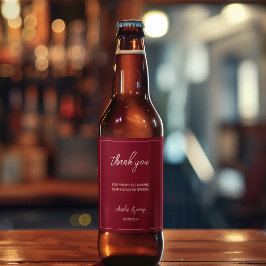 Rótulo Para Garrafa De Cerveja Tema Real de Casamento Vermelho e Azul