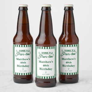 Rótulo Para Garrafa De Cerveja Tempo Moderno para Par-Tee Aniversário de Golfe Ma