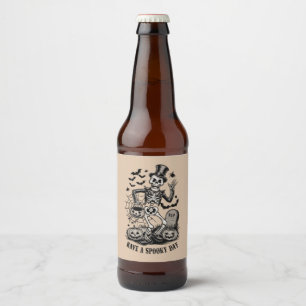 Rótulo Para Garrafa De Cerveja Tenha um esqueleto de bruxa de Dia das Bruxas assu