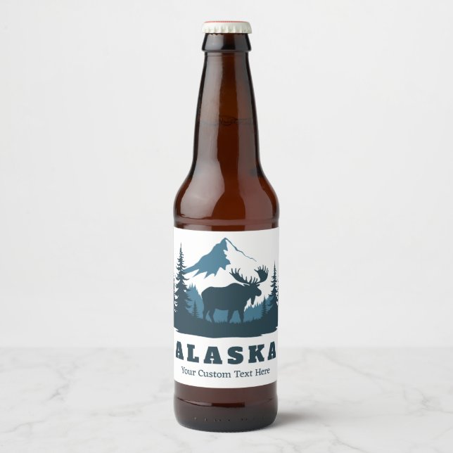 Rótulo Para Garrafa De Cerveja Texto Personalizado ALASKA (Frente)