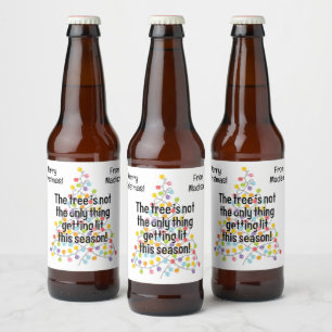 Rótulo Para Garrafa De Cerveja Texto Personalizado Engraçado Abaixo Árvore de Nat