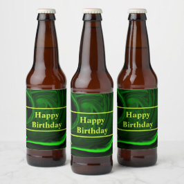 Rótulo Para Garrafa De Cerveja textura pedra malaquita verde, personalizada