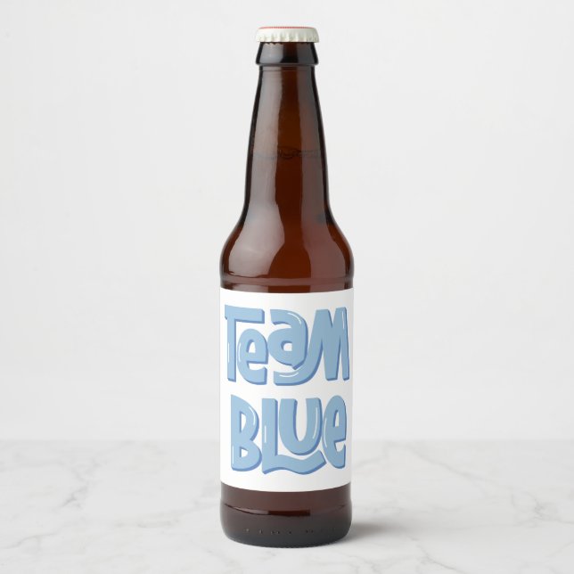 Rótulo Para Garrafa De Cerveja Time Azul  (Frente)