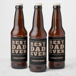 Rótulo Para Garrafa De Cerveja Tipografia do nome do melhor Pai do mundo preto