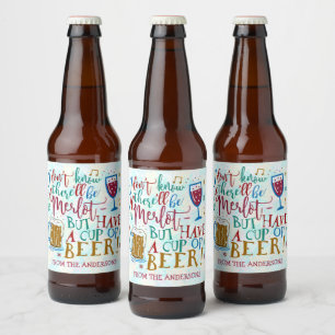 Rótulo Para Garrafa De Cerveja Tipografia engraçada do vinho do Merlot da cervej