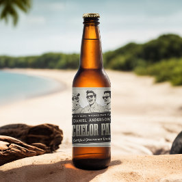 Rótulo Para Garrafa De Cerveja Tipografia Vintage Retrô Divertida Festa de Soltei