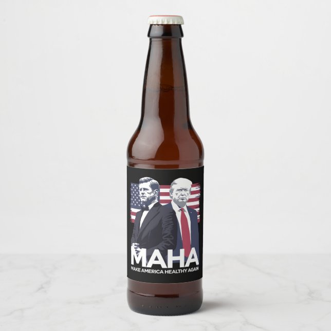 Rótulo Para Garrafa De Cerveja Tornar a América Saudável Novamente (Frente)