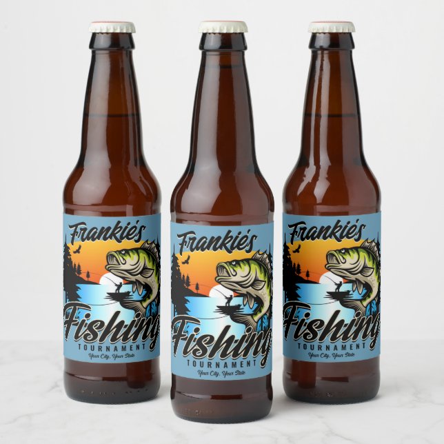 Rótulo Para Garrafa De Cerveja Torneio de Pesca Personalizado Peixe Pescador Trut (Garrafas)