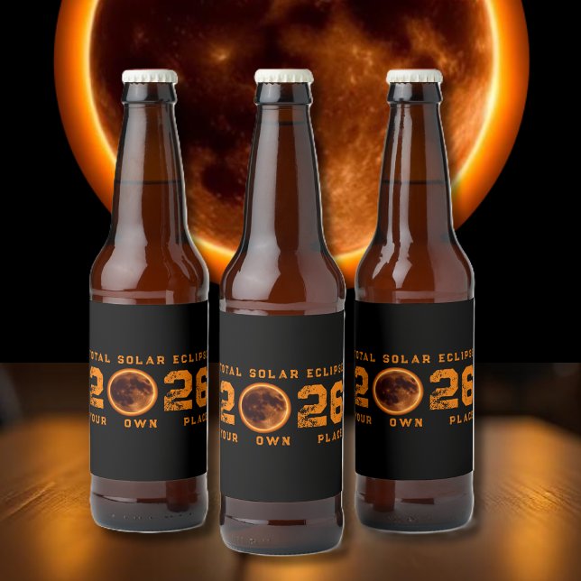 Rótulo Para Garrafa De Cerveja Total Solar Eclipse August 12, 2026 (Total Solar Eclipse August 12, 2026 Beer Bottle Label 
)