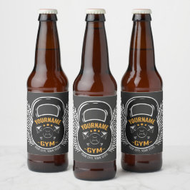 Rótulo Para Garrafa De Cerveja Treinador de Fitness GYM Personalizado Kettlebell 