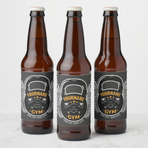Rótulo Para Garrafa De Cerveja Treinador de GYM Personalizado Kettlebell Fitness