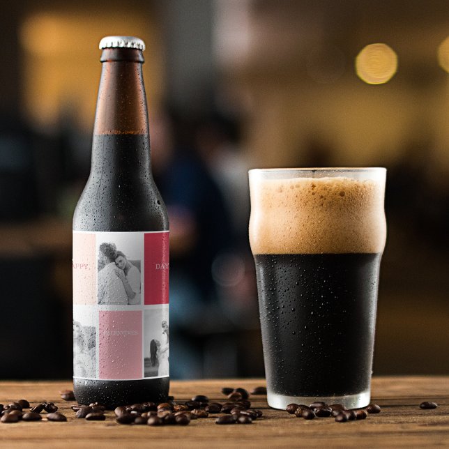 Rótulo Para Garrafa De Cerveja Três Fotos | Feliz Dia dos Namorados (Criador carregado)