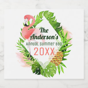 Rótulo Para Garrafa De Cerveja Tropical de Verão Anual