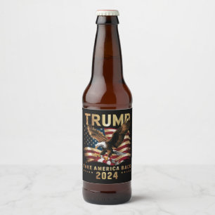 Rótulo Para Garrafa De Cerveja Trump 2024 Retome América Bandeira Americana Trump