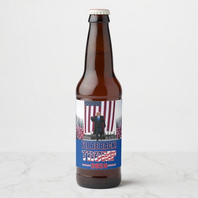 Rótulo Para Garrafa De Cerveja Trump 2024 Voltará (Frente)