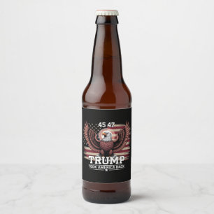 Rótulo Para Garrafa De Cerveja Trump 45º 47º Presidente Flag 2025 Eagle America