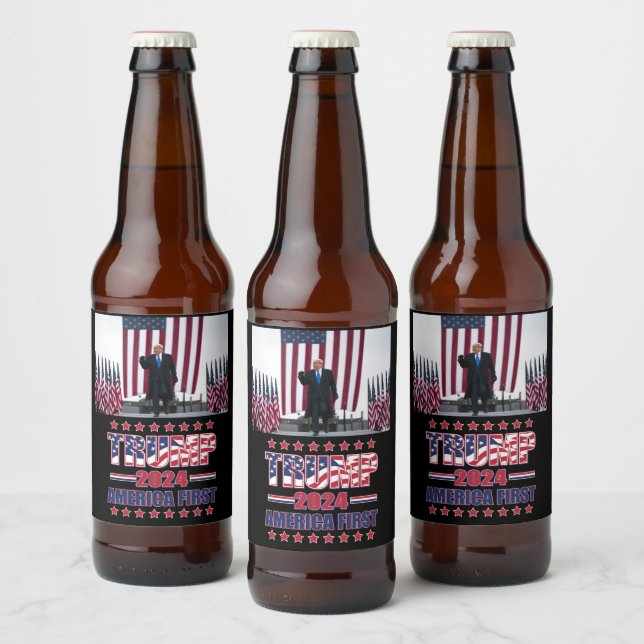 Rótulo Para Garrafa De Cerveja Trump America First (Garrafas)