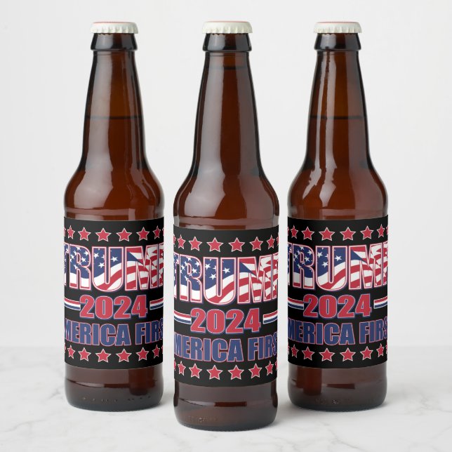 Rótulo Para Garrafa De Cerveja Trump America First (Garrafas)