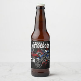 Rótulo Para Garrafa De Cerveja Truque FMX personalizado de Motocross Racing em Es