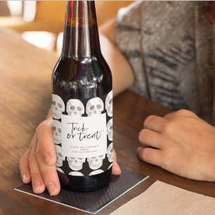 Rótulo Para Garrafa De Cerveja Truque ou tratamento assustador   Festa de Hallowe