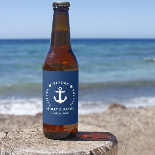 Rótulo Para Garrafa De Cerveja Última Vela Antes do Véu Casamento Náutico