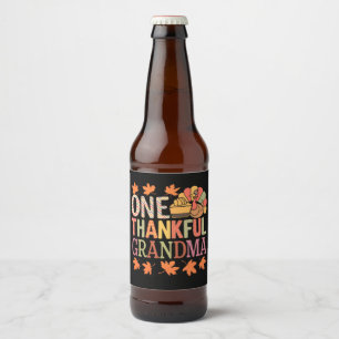 Rótulo Para Garrafa De Cerveja Um Dia de Ação de Graças à Vovó Nana Turquia