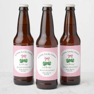 Rótulo Para Garrafa De Cerveja Um Pequeno Chá de fraldas De Shamrock Com Sorte De