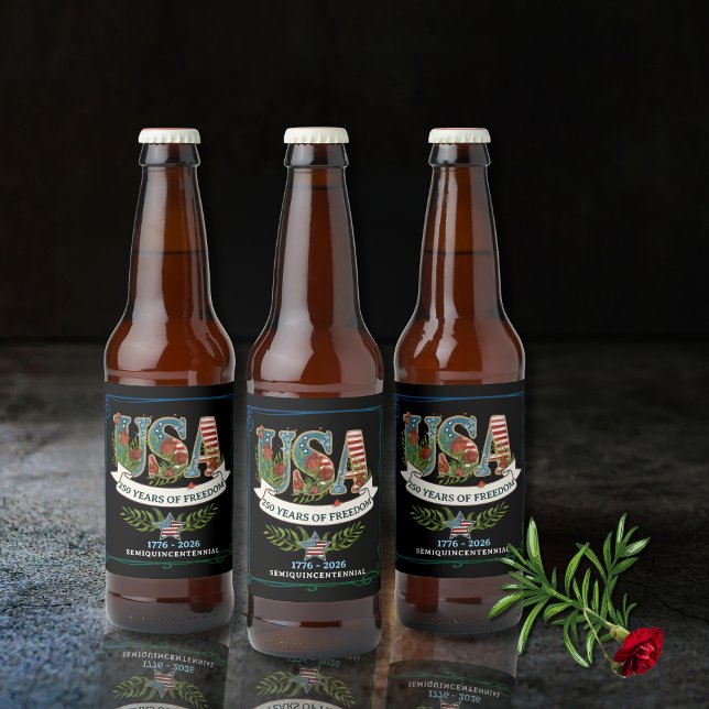 Rótulo Para Garrafa De Cerveja US 250 Aurora Black Beer Bottle Label (US 250 Aurora Black Beer Bottle Label)