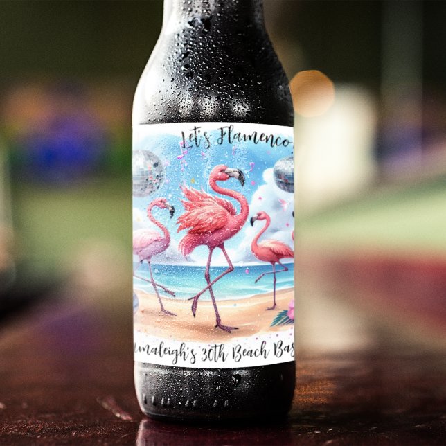 Rótulo Para Garrafa De Cerveja Vamos Flamenco! Birthday Beach Bash (Criador carregado)