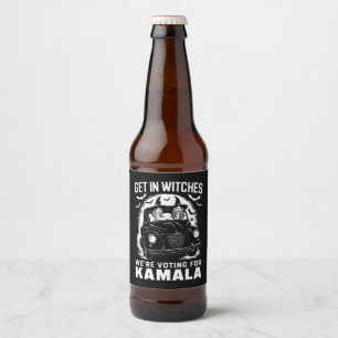 Rótulo Para Garrafa De Cerveja Vamos votar no Kamala Halloween